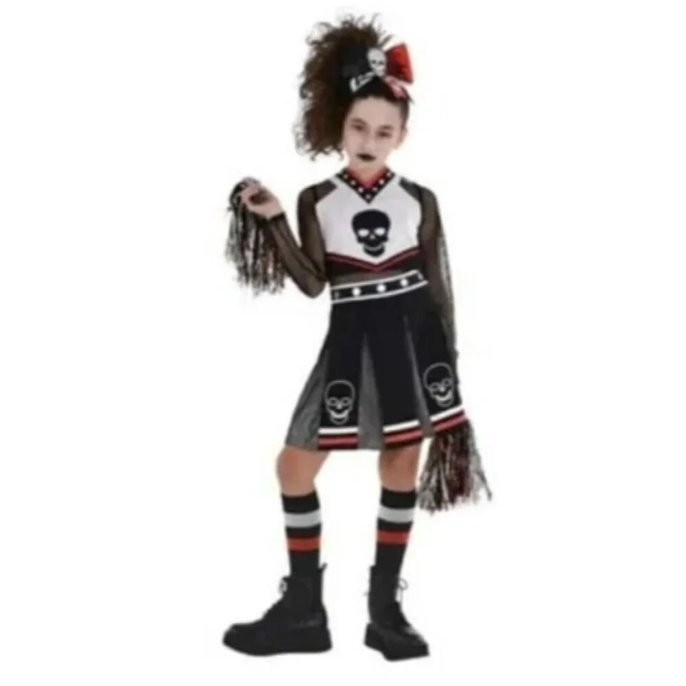 Zombie Fear Squad Goth Cheerleader Youth Girls Size XL‎ 14/16 Halloween Costume